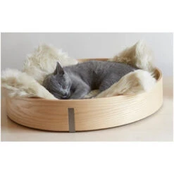 Corbeille Pour Chat De Luxe (2 Finitions) -Chats Chiens Fournitures Magasin corbeille lit design pour chat anello chene clair 2