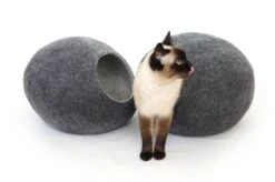 Maison Pour Chat En Laine -Chats Chiens Fournitures Magasin grey 2