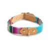Collier Pour Chien Cuir Et Tissu Inca Blue