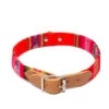 Collier Pour Chien Cuir Et Tissu Inca Orange