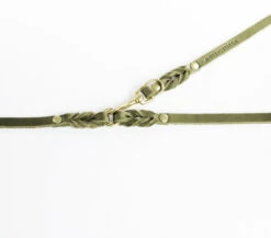 Laisse En Cuir Pour Chien Souple Réglable (2x) -Chats Chiens Fournitures Magasin leather details 2 olive