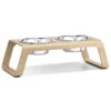 Double écuelle Surélevée Design Pour Chien Desco Bois