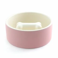 Bol En Céramique Anti-glouton Pour Chien -Chats Chiens Fournitures Magasin paikka slow feeder pink