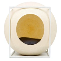 Le Cube Meyou 27 Le Cube Meyou -Chats Chiens Fournitures Magasin web cat cube metal champagne meyou paris front