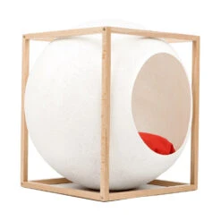 Le Cube Meyou 23 Le Cube Meyou -Chats Chiens Fournitures Magasin web cat cube wood ivory meyou paris side