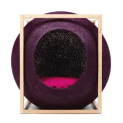 Le Cube Meyou 30 Le Cube Meyou -Chats Chiens Fournitures Magasin web cat cube wood plum meyou paris front